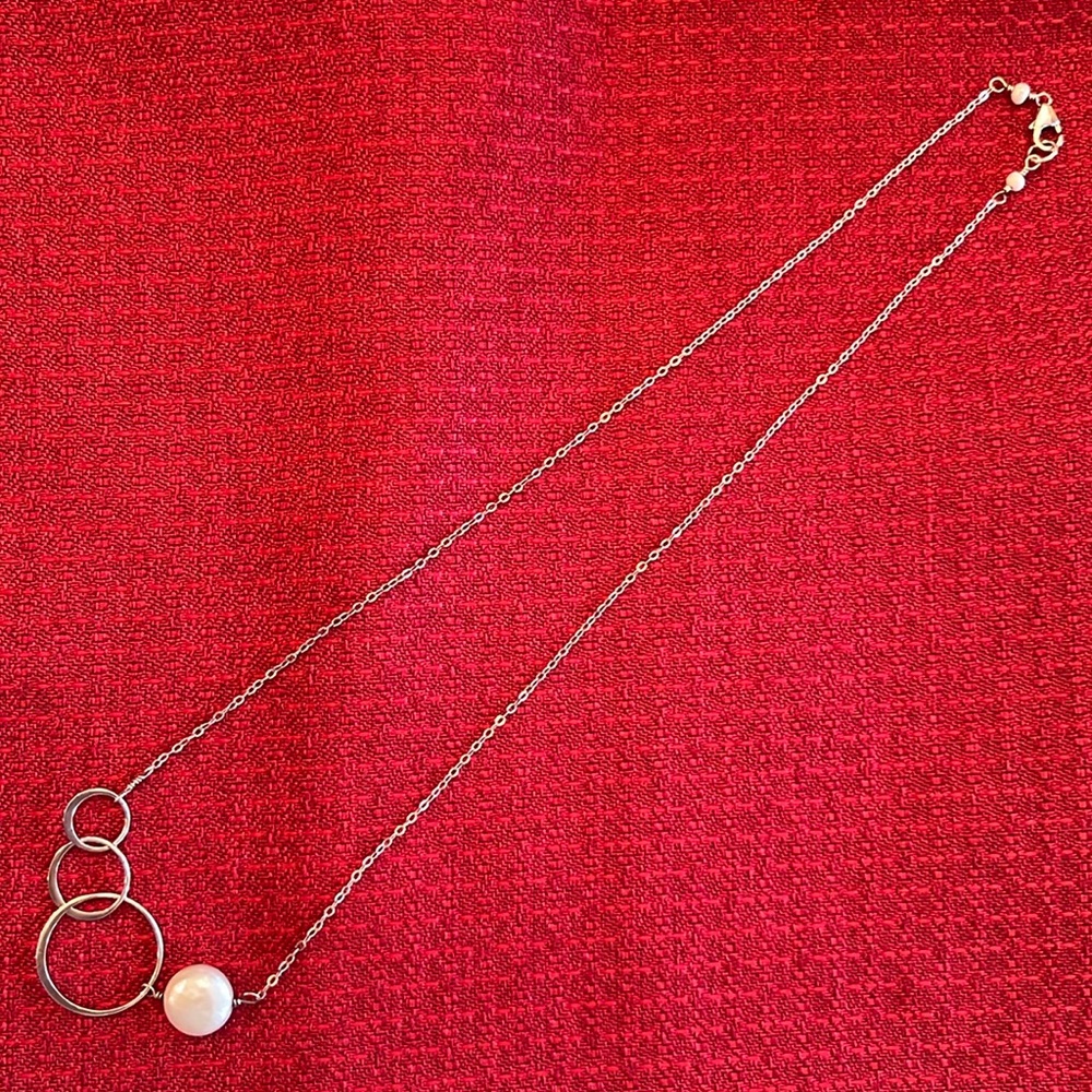 Freshwater pearl and ring necklace